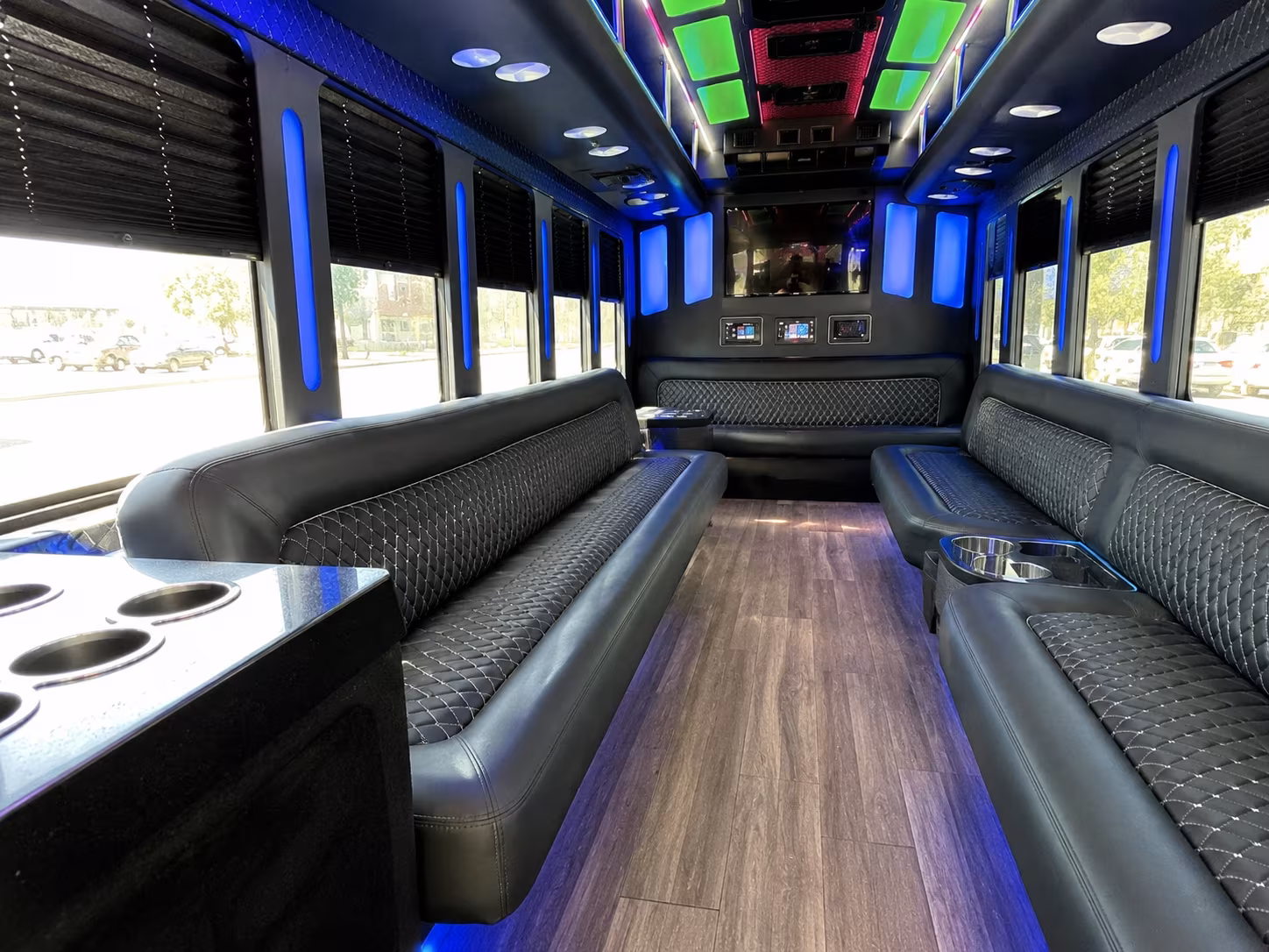 tulare 15 passenger party bus inside