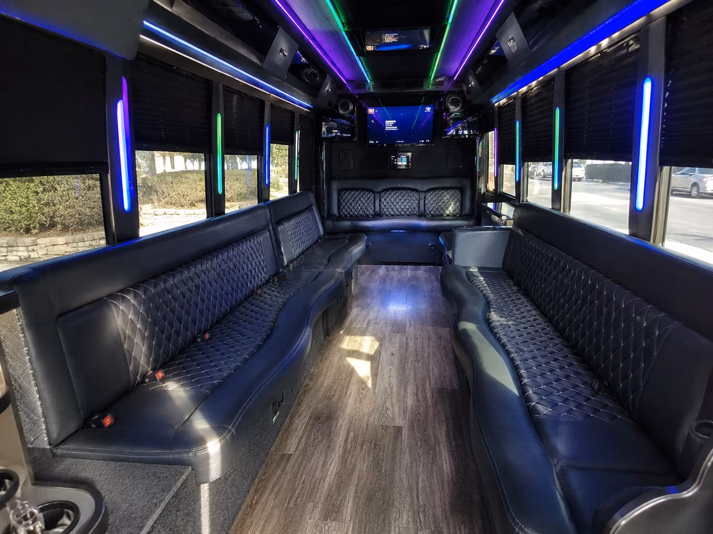 tulare 15 passenger party bus interior