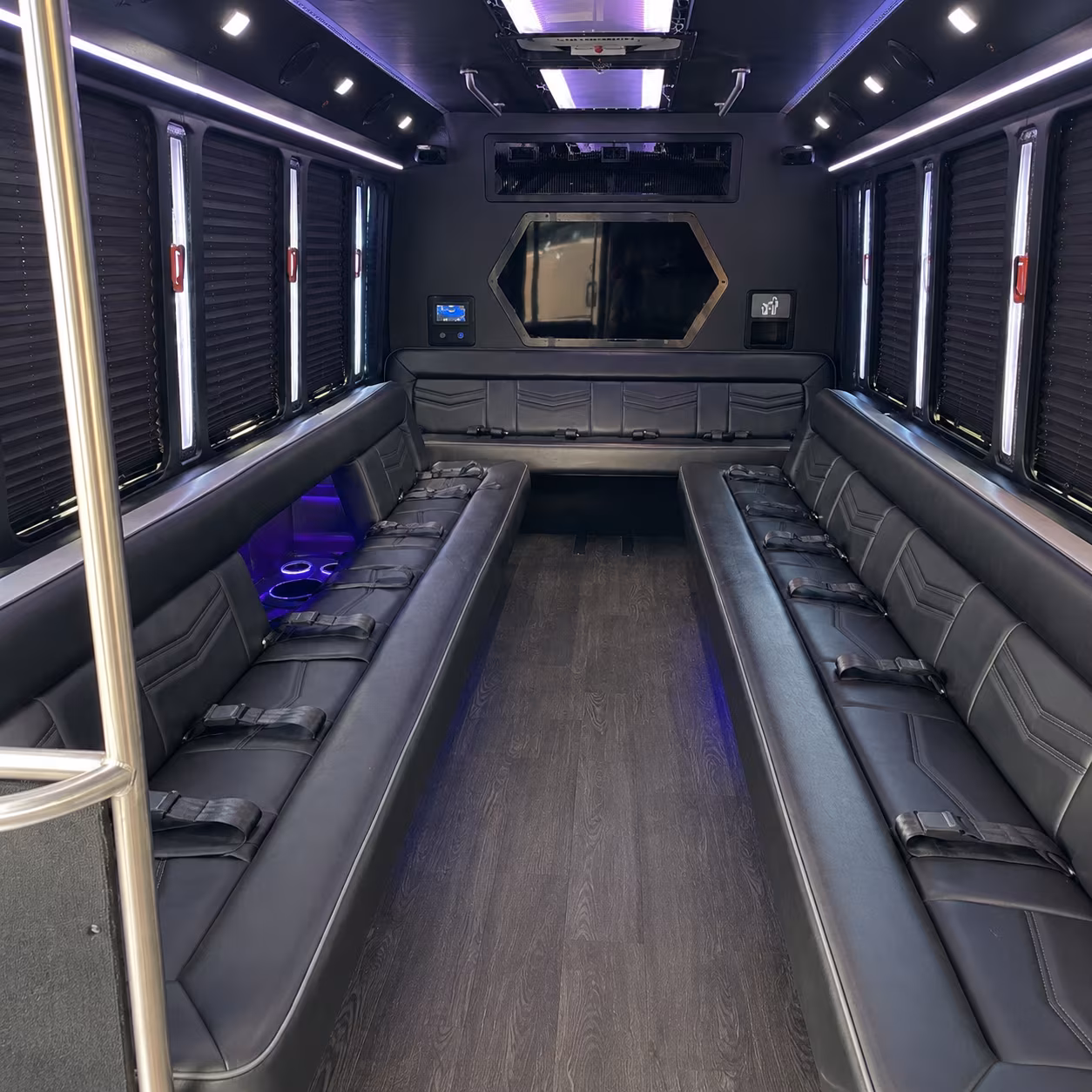 tulare 18 passenger party bus interior