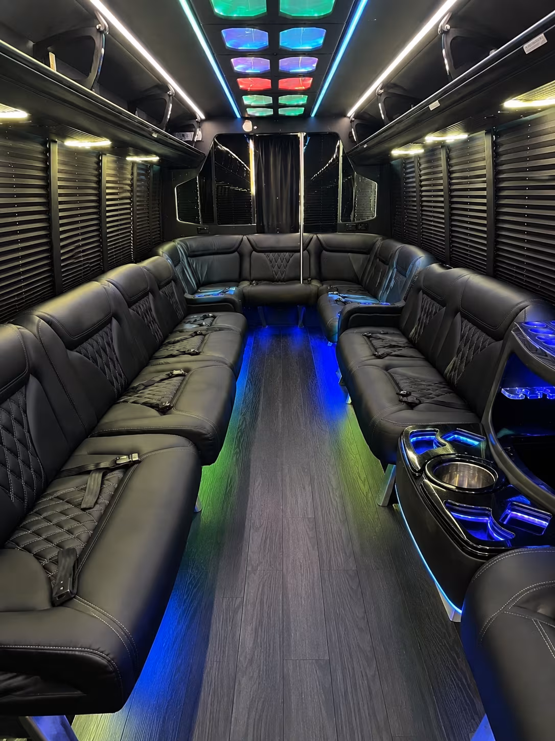tulare 20 passenger party bus interior