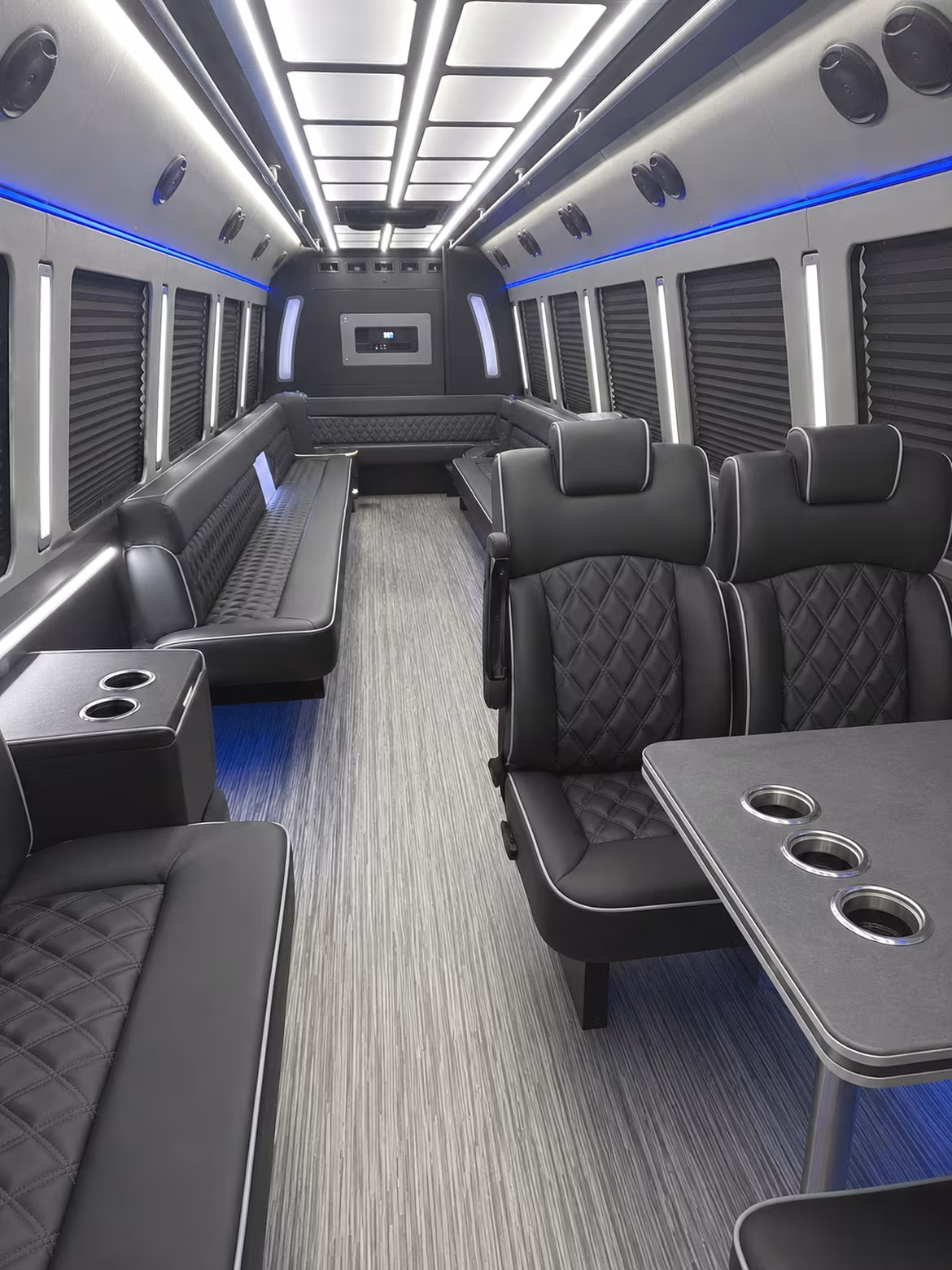 tulare 25 passenger party bus inside