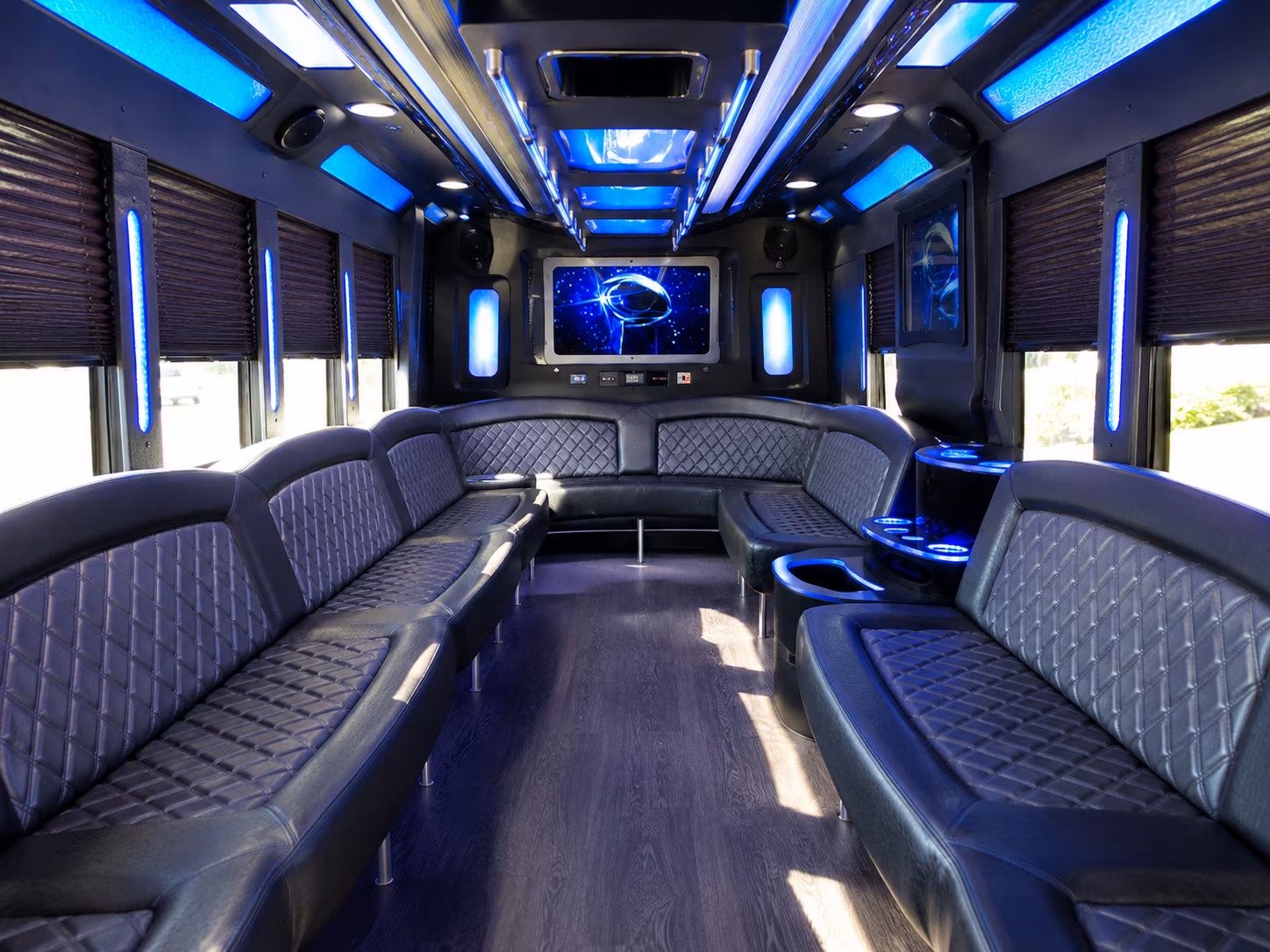 tulare 28 passenger party bus inside