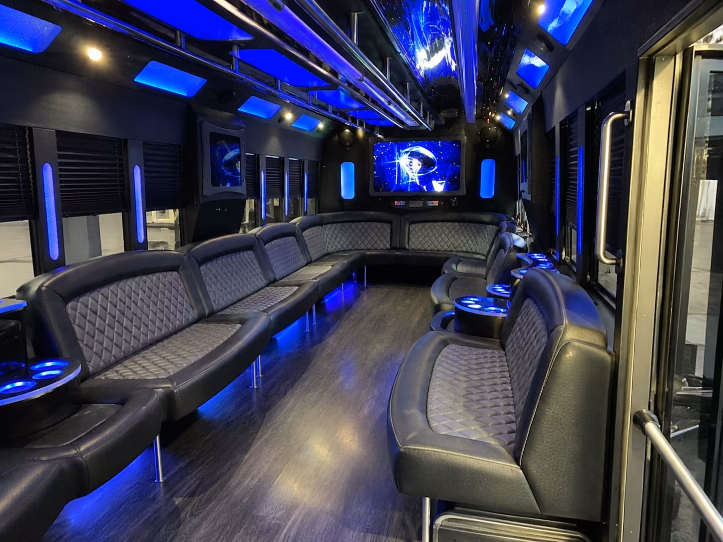 tulare 28 passenger party bus interior