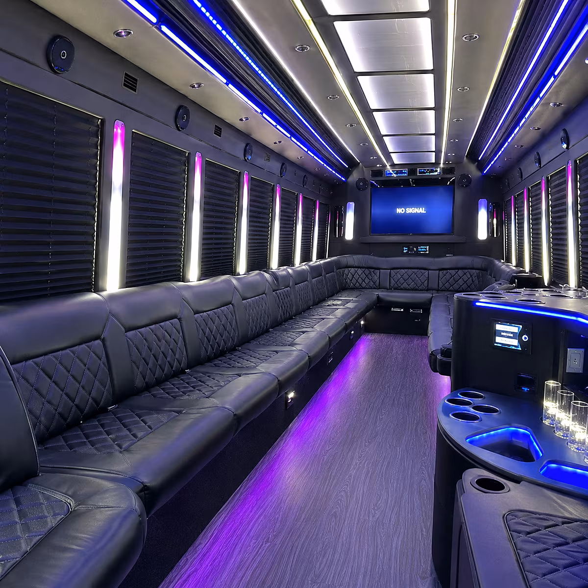 tulare 30 passenger party bus inside