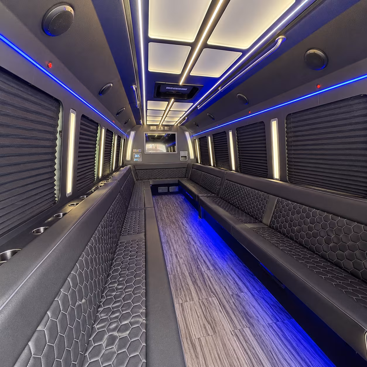 tulare 30 passenger party bus interior