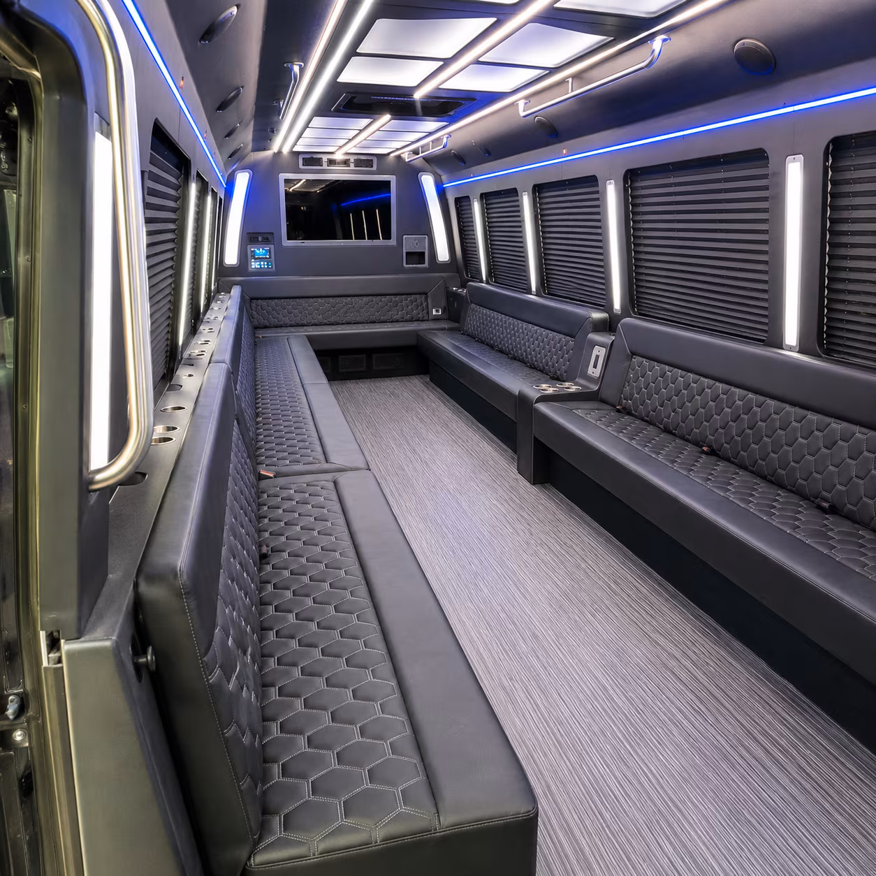 tulare 40 passenger party bus interior