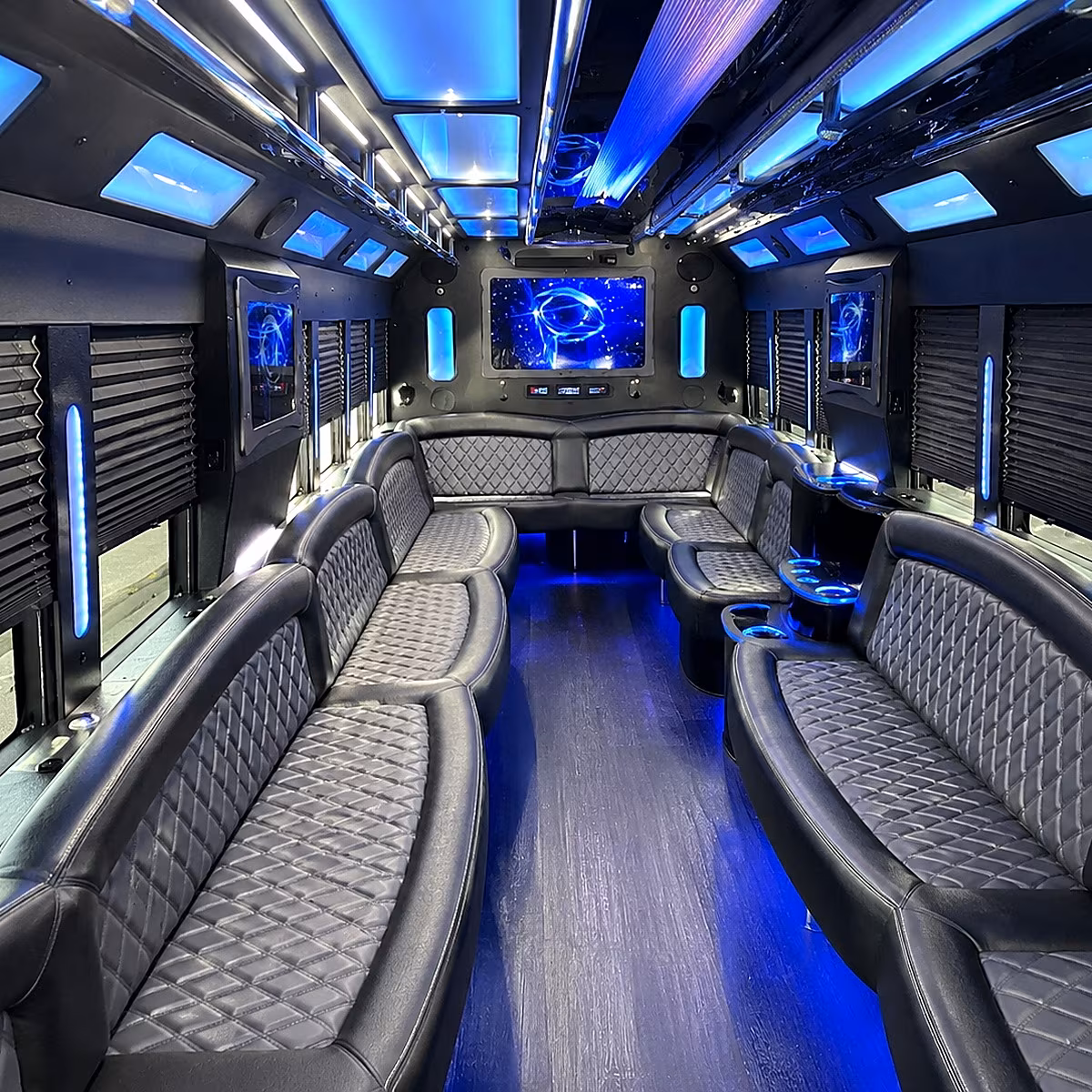 tulare 50 passenger party bus interior